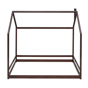 HomeRoots Espresso Wood Full Bed Frame - Modern Platform Design, Durable Support, Fits Up to 10'' Mattress 606888