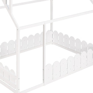 HomeRoots White Wood Full Bed Frame - Elegant Platform Design with Sturdy Support, Clean Lines, and Modern Style 606889