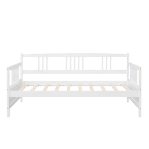 HomeRoots White Wood Twin Daybed Frame with Trundle - Elegant, Space-Saving Design for Versatile Comfort & Style 606892