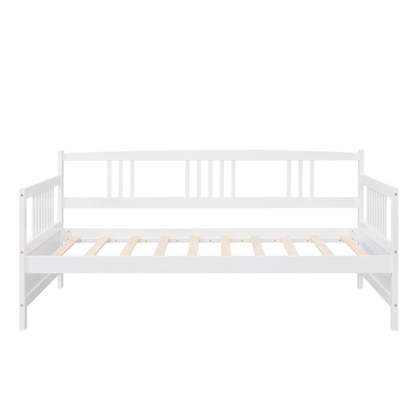 HomeRoots White Wood Twin Daybed Frame with Trundle - Elegant, Space-Saving Design for Versatile Comfort & Style 606892