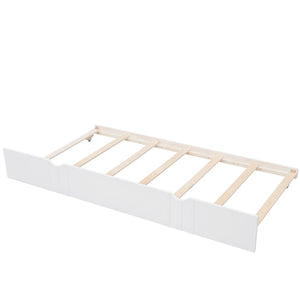 HomeRoots White Wood Twin Daybed Frame with Trundle - Elegant, Space-Saving Design for Versatile Comfort & Style 606892