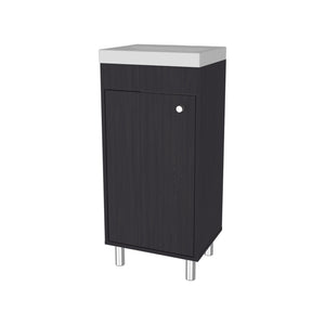 English Elm FM Floating Bathroom Vanity with Integrated Sink and Soft-Close Cabinet for Sleek Modern Storage Wenge 33.5 L x 18.9 W x 11.4 H B128P335853