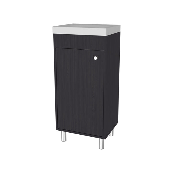 English Elm FM Floating Bathroom Vanity with Integrated Sink and Soft-Close Cabinet for Sleek Modern Storage Wenge 33.5 L x 18.9 W x 11.4 H B128P335853