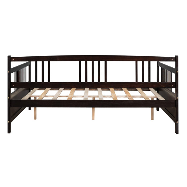 HomeRoots Espresso Wood Full Daybed Frame – Stylish & Versatile Seating for Daytime Comfort and Nighttime Sleep! 606895