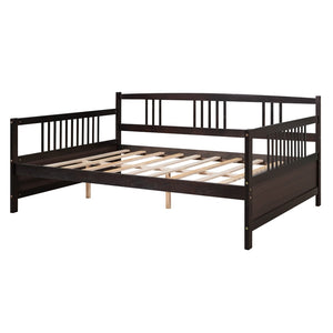 HomeRoots Espresso Wood Full Daybed Frame – Stylish & Versatile Seating for Daytime Comfort and Nighttime Sleep! 606895