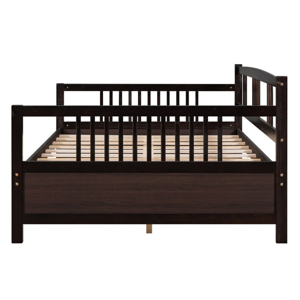 HomeRoots Espresso Wood Full Daybed Frame – Stylish & Versatile Seating for Daytime Comfort and Nighttime Sleep! 606895