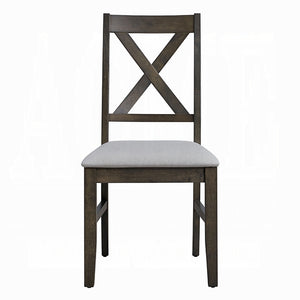 English Elm Gray X-Back Dining Side Chairs Set of 2 — Padded Wooden Seats, Modern Rustic Kitchen Seating, 20"W x 37"H B2741P326667