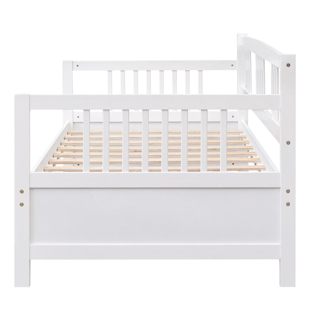 HomeRoots White Wood Twin Daybed Frame - Elegant Design for Comfort, Versatile Style for Any Room Decor! 606902