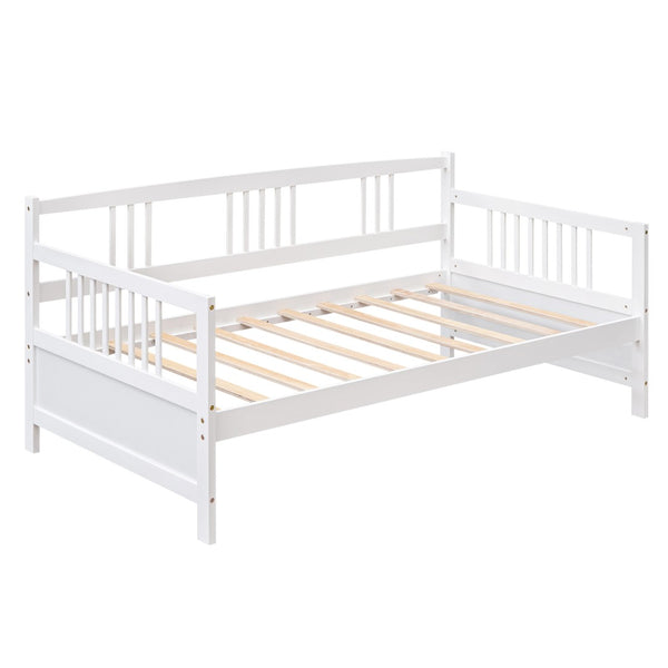 HomeRoots White Wood Twin Daybed Frame - Elegant Design for Comfort, Versatile Style for Any Room Decor! 606902