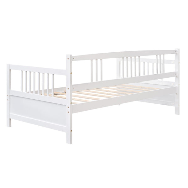 HomeRoots White Wood Twin Daybed Frame - Elegant Design for Comfort, Versatile Style for Any Room Decor! 606902