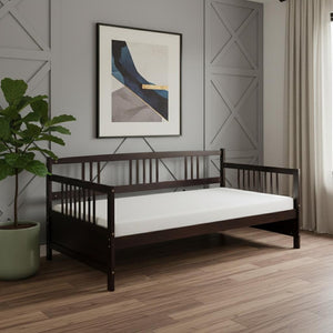 HomeRoots Espresso Wood Twin Daybed Frame - Stylish, Versatile Bed & Seating Solution for Any Room Decor 606903