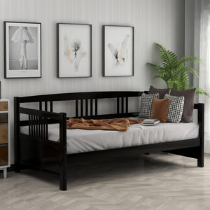 HomeRoots Espresso Wood Twin Daybed Frame - Stylish, Versatile Bed & Seating Solution for Any Room Decor 606903