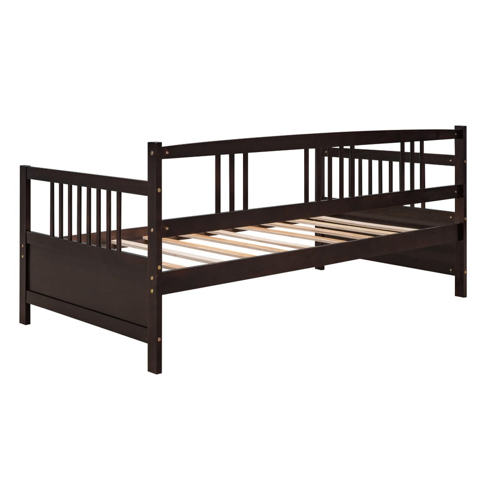 HomeRoots Espresso Wood Twin Daybed Frame - Stylish, Versatile Bed & Seating Solution for Any Room Decor 606903