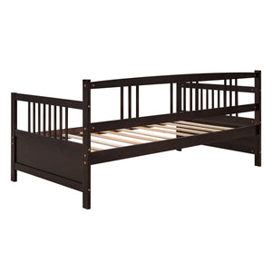 HomeRoots Espresso Wood Twin Daybed Frame - Stylish, Versatile Bed & Seating Solution for Any Room Decor 606903