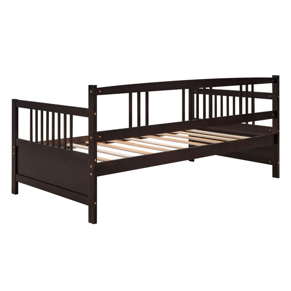 HomeRoots Espresso Wood Twin Daybed Frame - Stylish, Versatile Bed & Seating Solution for Any Room Decor 606903