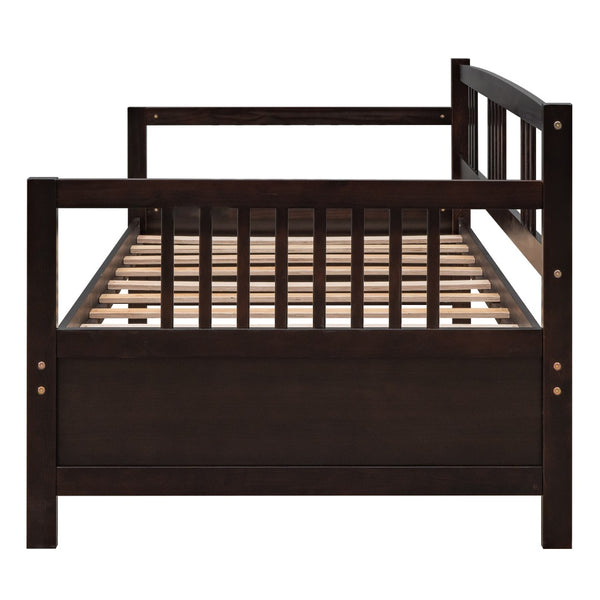 HomeRoots Espresso Wood Twin Daybed Frame - Stylish, Versatile Bed & Seating Solution for Any Room Decor 606903