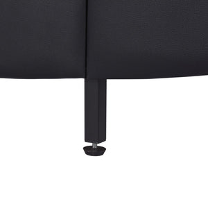 HomeRoots Black Tufted Faux Leather Queen Bed Frame - Stylish Upholstered Design with Comfort & Support 606905
