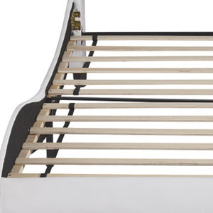 HomeRoots White Tufted Faux Leather Queen Bed Frame - Stylish, Durable Design for Ultimate Comfort & Elegance 606906