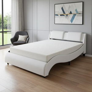 HomeRoots White Tufted Faux Leather Queen Bed Frame - Stylish, Durable Design for Ultimate Comfort & Elegance 606906