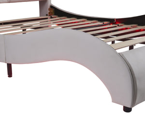 HomeRoots White Tufted Faux Leather Queen Bed Frame - Stylish, Durable Design for Ultimate Comfort & Elegance 606906