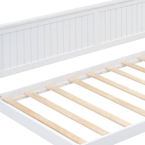 HomeRoots White Wood Twin Daybed Frame – Stylish Multi-Functional Bed & Seating for Small Spaces, Easy Setup! 606909