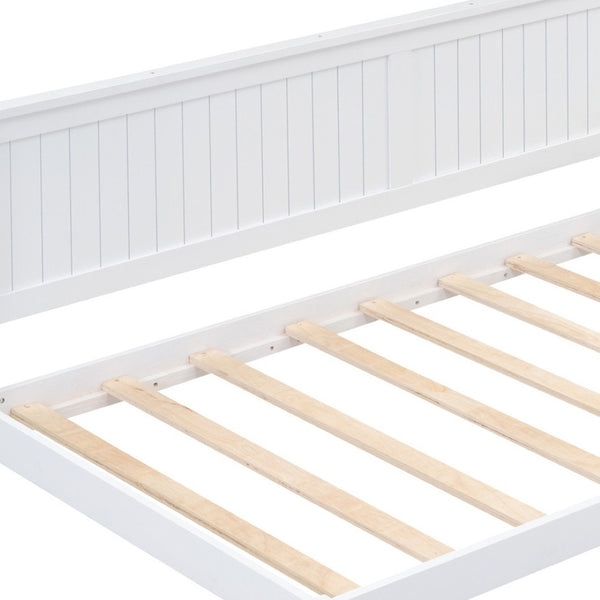 HomeRoots White Wood Twin Daybed Frame – Stylish Multi-Functional Bed & Seating for Small Spaces, Easy Setup! 606909