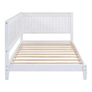 HomeRoots White Wood Twin Daybed Frame – Stylish Multi-Functional Bed & Seating for Small Spaces, Easy Setup! 606909