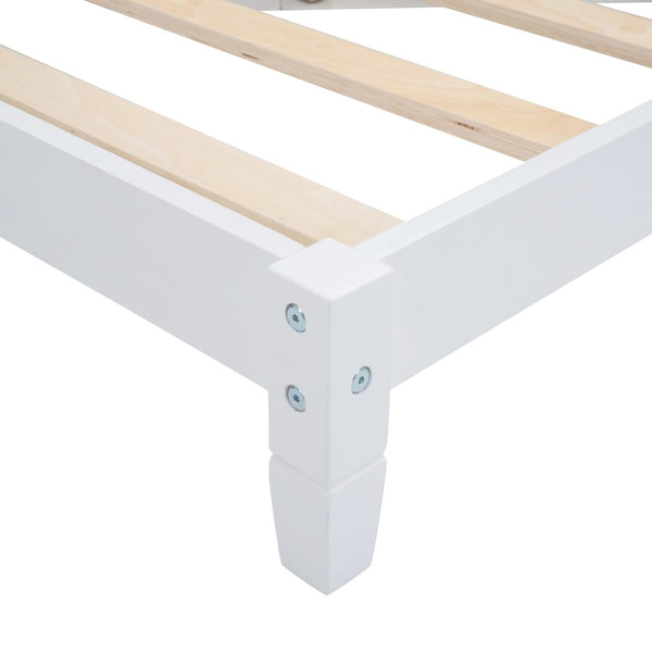 HomeRoots White Wood Twin Daybed Frame – Stylish Multi-Functional Bed & Seating for Small Spaces, Easy Setup! 606909