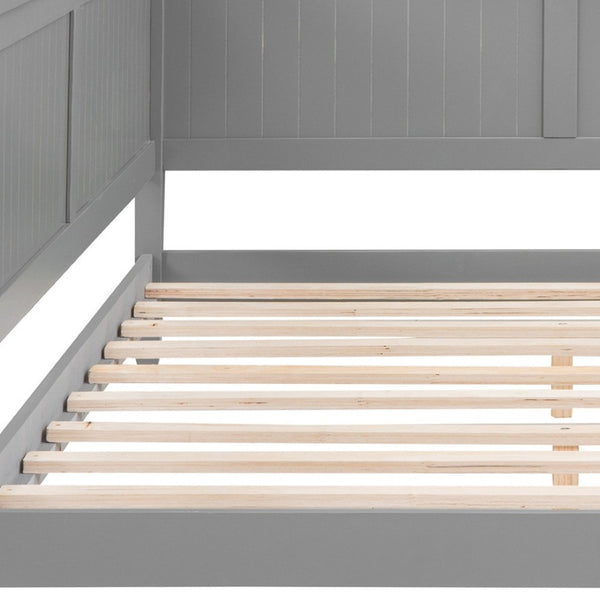 HomeRoots Gray Wood Full Daybed Frame – Modern, Versatile Design for Stylish Living Rooms & Guest Spaces 606911