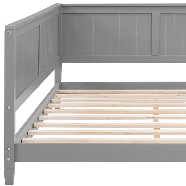HomeRoots Gray Wood Full Daybed Frame – Modern, Versatile Design for Stylish Living Rooms & Guest Spaces 606911
