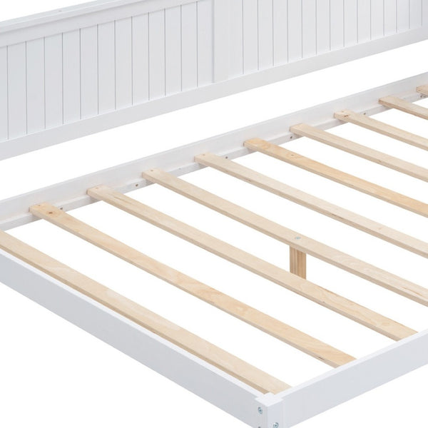 HomeRoots White Wood Full Daybed Frame – Elegant Multi-Functional Design for Stylish Sleep and Seating Solutions! 606912