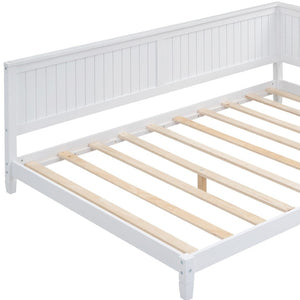 HomeRoots White Wood Full Daybed Frame – Elegant Multi-Functional Design for Stylish Sleep and Seating Solutions! 606912