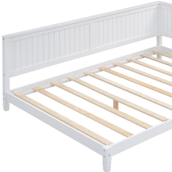 HomeRoots White Wood Full Daybed Frame – Elegant Multi-Functional Design for Stylish Sleep and Seating Solutions! 606912