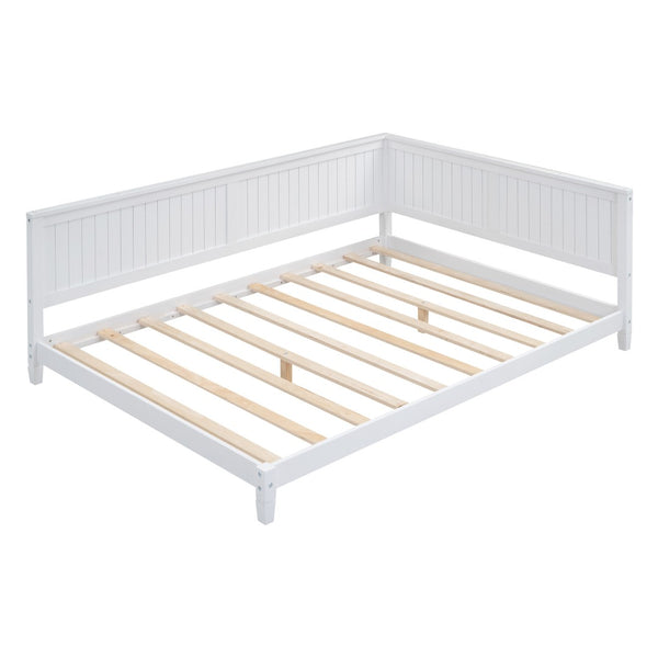 HomeRoots White Wood Full Daybed Frame – Elegant Multi-Functional Design for Stylish Sleep and Seating Solutions! 606912