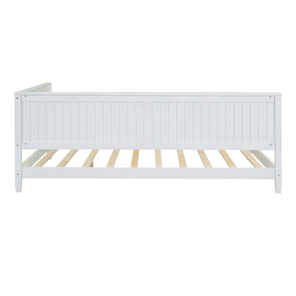 HomeRoots White Wood Full Daybed Frame – Elegant Multi-Functional Design for Stylish Sleep and Seating Solutions! 606912