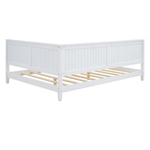 HomeRoots White Wood Full Daybed Frame – Elegant Multi-Functional Design for Stylish Sleep and Seating Solutions! 606912