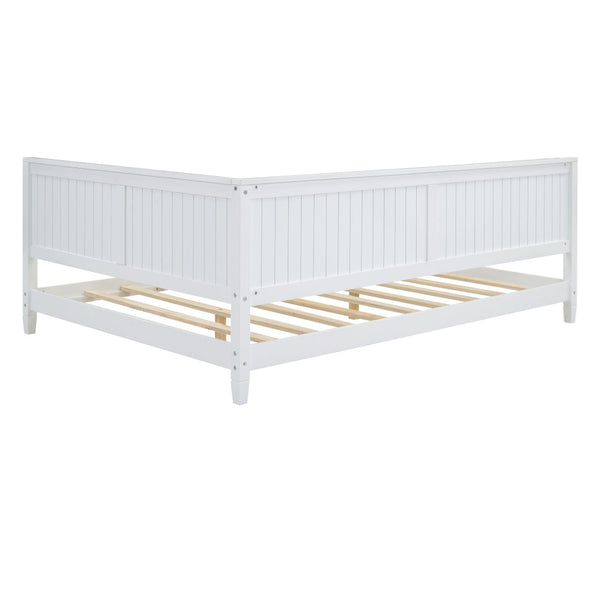 HomeRoots White Wood Full Daybed Frame – Elegant Multi-Functional Design for Stylish Sleep and Seating Solutions! 606912