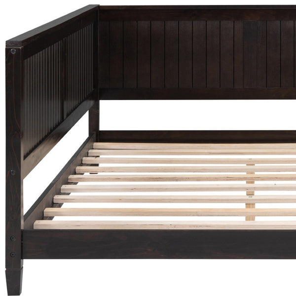 HomeRoots Espresso Wood Full Daybed Frame with Premium Craftsmanship & Modern Style for Everyday Comfort 606913