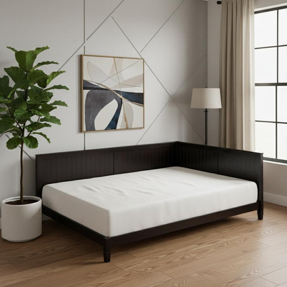 HomeRoots Espresso Wood Full Daybed Frame with Premium Craftsmanship & Modern Style for Everyday Comfort 606913