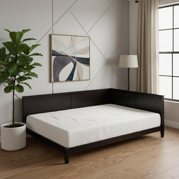 HomeRoots Espresso Wood Full Daybed Frame with Premium Craftsmanship & Modern Style for Everyday Comfort 606913