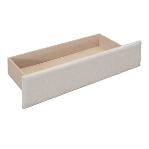 HomeRoots Beige Linen Twin Bed Frame with Integrated Storage Drawers for Modern Minimalist Bedrooms 606914