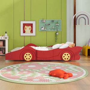 HomeRoots Red Wood Full Bed Frame - Stylish Minimalist Platform Design for Comfortable Sleep & Modern Décor 606920