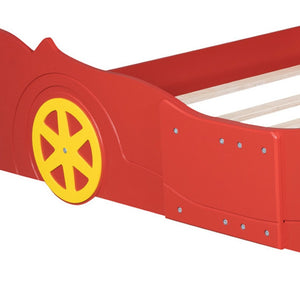 HomeRoots Red Wood Full Bed Frame - Stylish Minimalist Platform Design for Comfortable Sleep & Modern Décor 606920