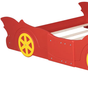 HomeRoots Red Wood Full Bed Frame - Stylish Minimalist Platform Design for Comfortable Sleep & Modern Décor 606920