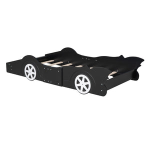 HomeRoots Black Wood Twin Bed Frame - Modern Low-Profile Design, Durable Construction, No Box Spring Needed! 606921