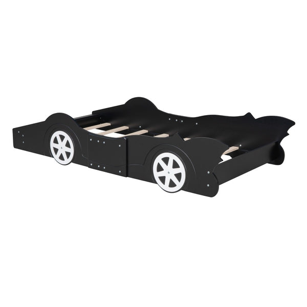 HomeRoots Black Wood Twin Bed Frame - Modern Low-Profile Design, Durable Construction, No Box Spring Needed! 606921