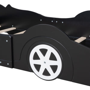 HomeRoots Black Wood Twin Bed Frame - Modern Low-Profile Design, Durable Construction, No Box Spring Needed! 606921