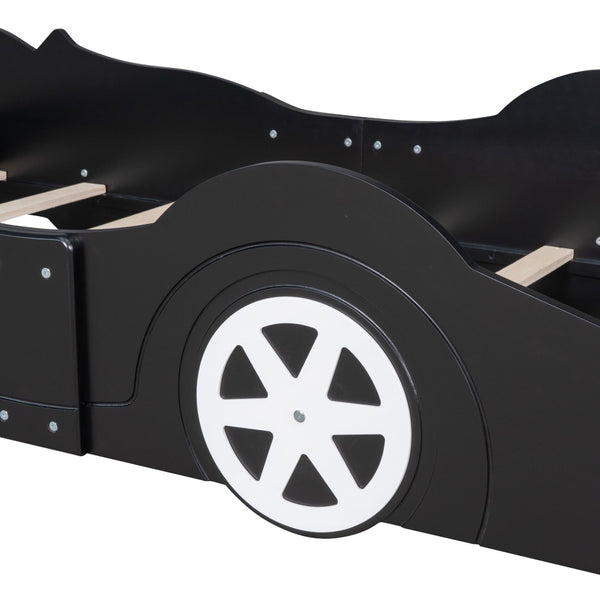 HomeRoots Black Wood Twin Bed Frame - Modern Low-Profile Design, Durable Construction, No Box Spring Needed! 606921