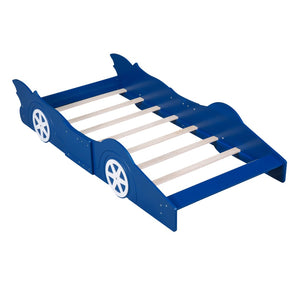 HomeRoots Blue Wood Twin Bed Frame – Stylish, Durable & Modern Design for Kids, Teens & Guest Rooms, No Box Spring 606922