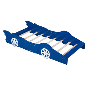 HomeRoots Blue Wood Twin Bed Frame – Stylish, Durable & Modern Design for Kids, Teens & Guest Rooms, No Box Spring 606922